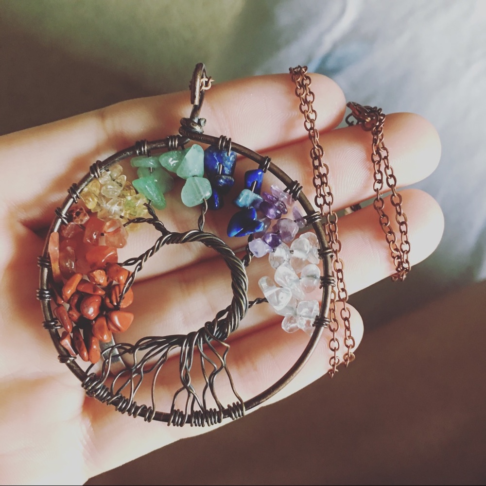 Tree of life Natural Crystal Necklace New